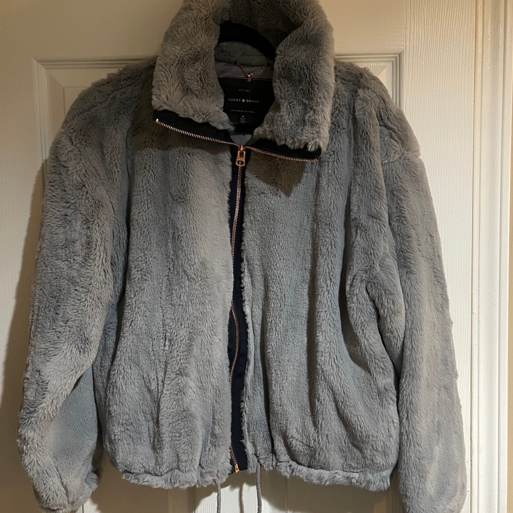Lucky Brand blue fuzzy jacket